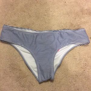 Cheeky size medium,  blue striped bikini bottoms